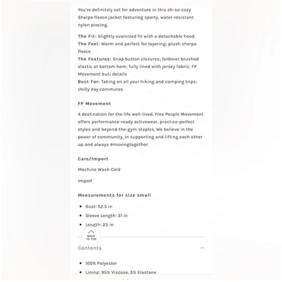 NWOT FP Movement Adventure Awaits Fleece Sherpa Jacket in Orangeade - XS - Picture 6 of 6